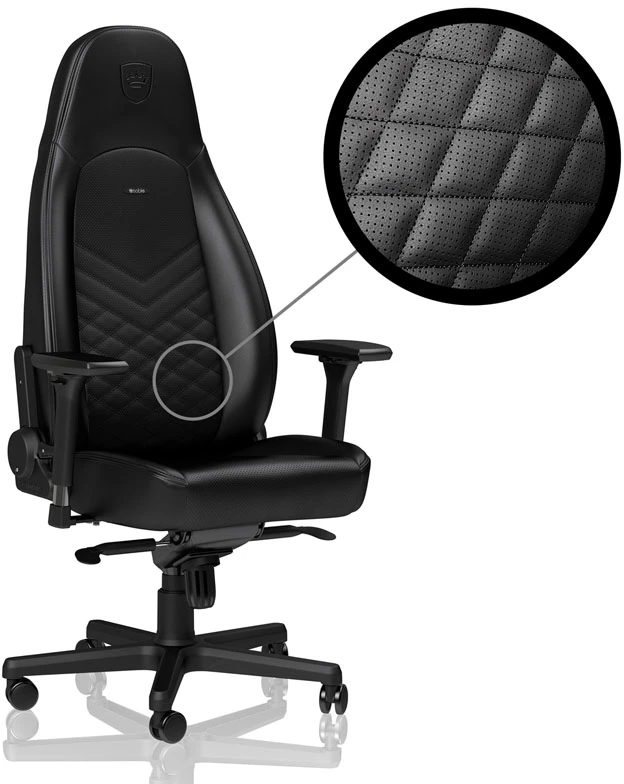 noblechairs ICON - Juodas - PU Leather (Juoda PU Oda) Kėdė