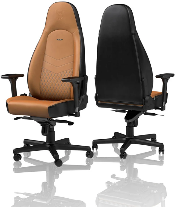 Žaidimų kėdė Noblechairs ICON Real leather Gaming Chair, Cognac-Juoda