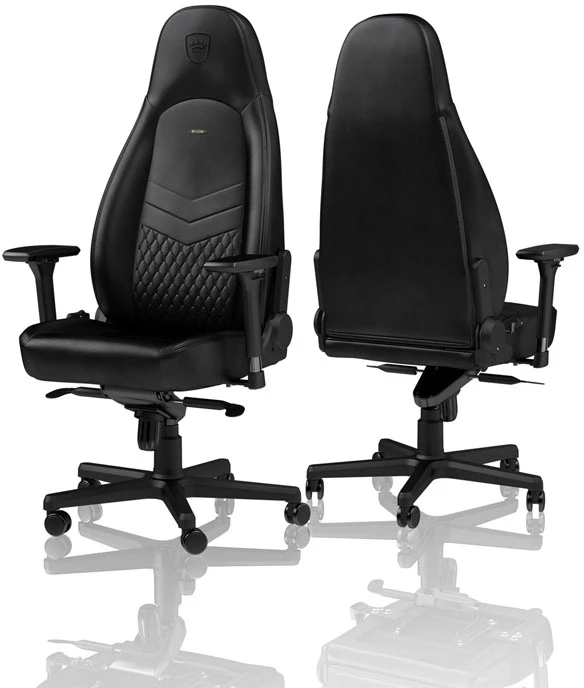 Žaidimų kėdė Noblechairs ICON Real Leather Gaming Chair, Juoda