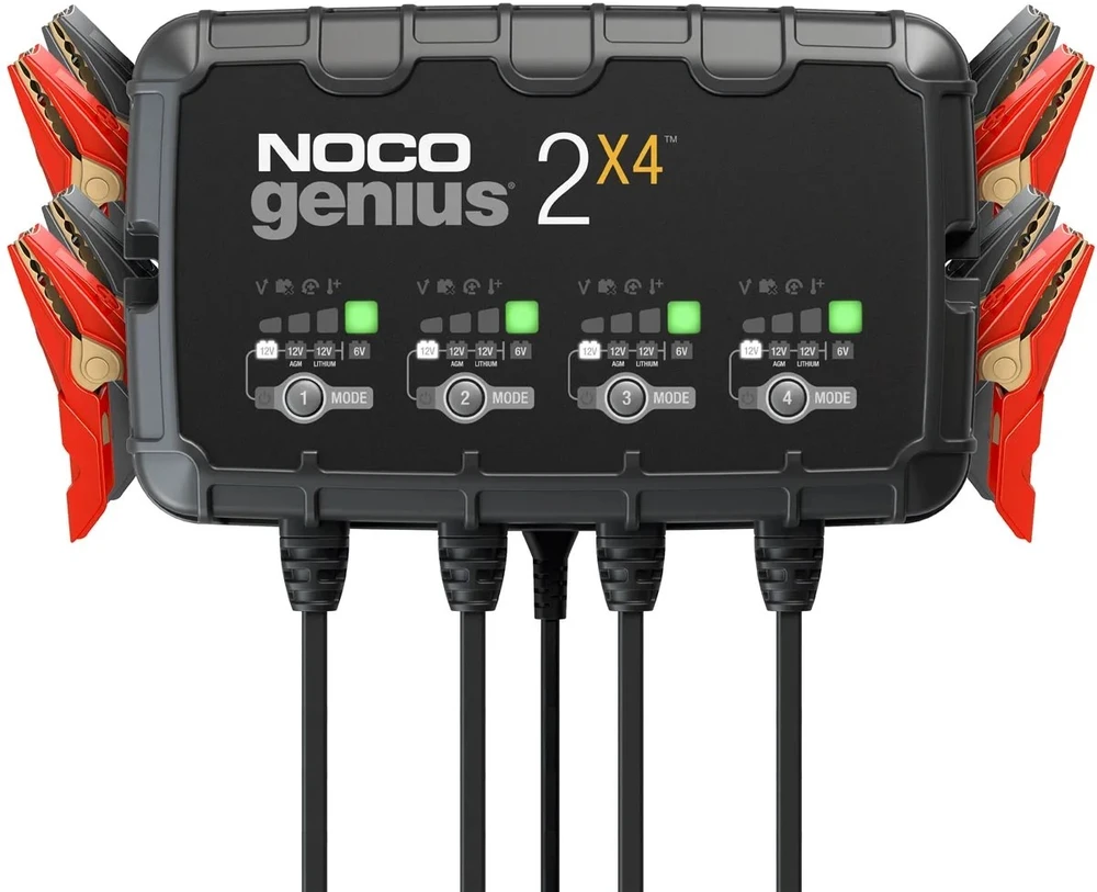 Noco GENIUS2X4 8A 4 bankų akumuliatorių įkroviklis