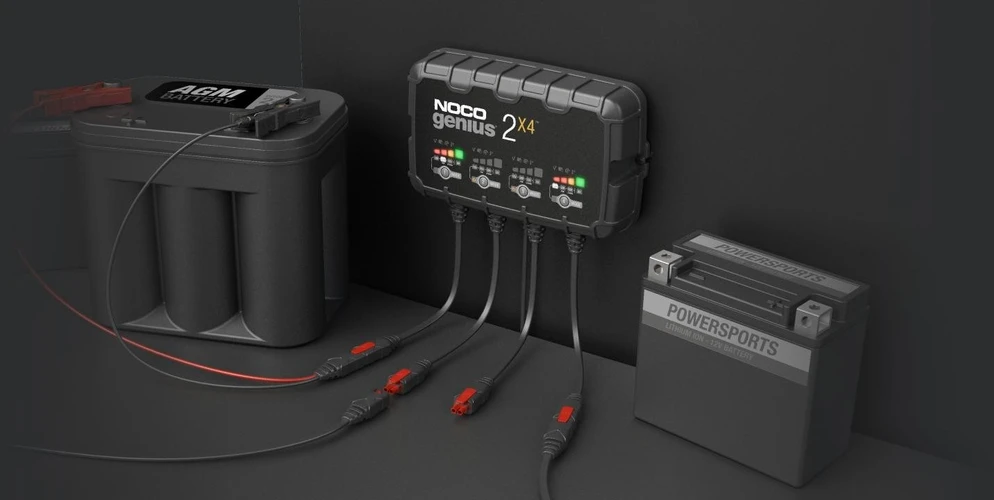 Noco GENIUS2X4 8A 4 bankų akumuliatorių įkroviklis
