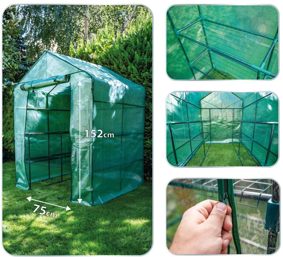 Neo Tools Szklarnia Šiltnamis 143 x 143 x 195 cm, 135 g PE folija, metalinė konstrukcija