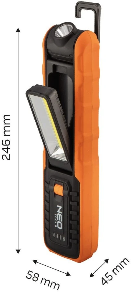 Neo Tools Lampa Įkraunamas dirbtuvių šviestuvas 500 lm COB + pagrindas + įkroviklis