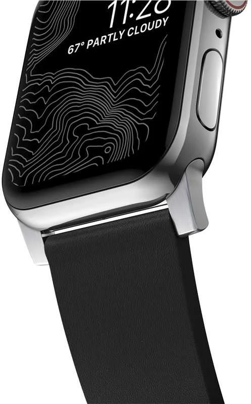 Nomad Active Strap Pro Juodas, sidabrinis - Apple Watch 49mm/46mm/45mm/44mm/42mm
