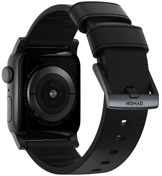 Išmaniojo laikrodžio Apple odinis dirželis, Juodos spalvos, 42/44mm
