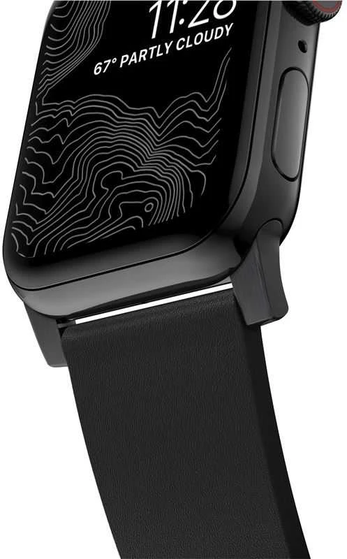 Išmaniojo laikrodžio Apple odinis dirželis, Juodos spalvos, 42/44mm