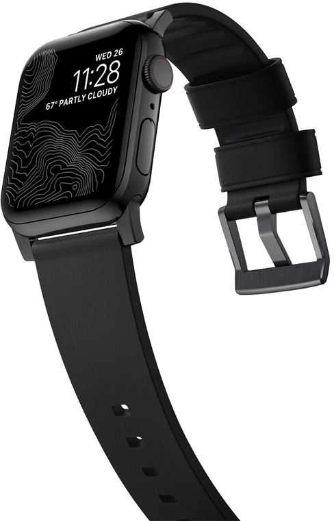 Išmaniojo laikrodžio Apple odinis dirželis, Juodos spalvos, 42/44mm