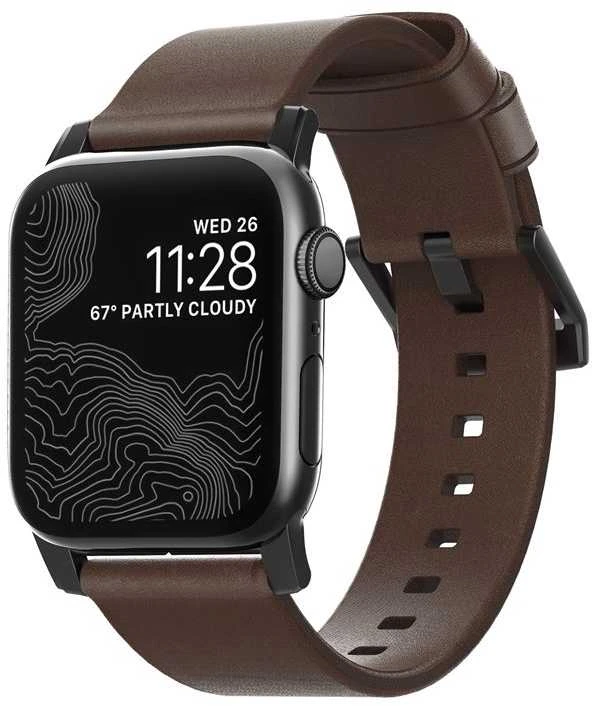Nomad Išmaniojo laikrodžio Apple odinis dirželis, Rudos spalvos, 42/44mm