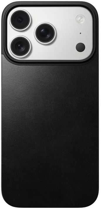 Dėklas Nomad Magnetic Leather Back, juodas (Horween), Magsafe - iPhone 17 Pro