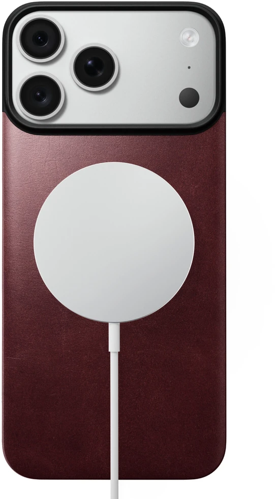 Nomad magnetinis odinis dėklas, bordo (Horween), Magsafe – iPhone 18 Pro Max/17 Pro Max