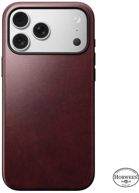 Nomad Modern Odinis dėklas, burgundy (Horween) - iPhone 17 Pro Max