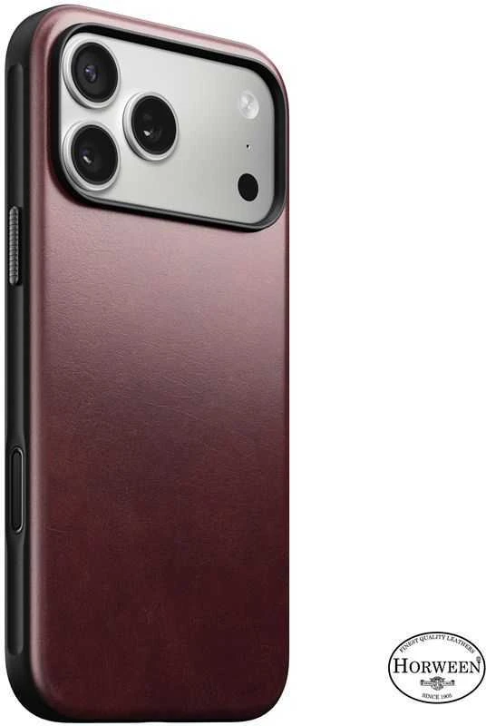 Nomad Modern Odinis dėklas, burgundy (Horween) - iPhone 17 Pro Max