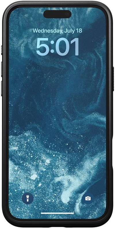 Dėklas Nomad Modern Leather case, juodas - iPhone 16 Plus