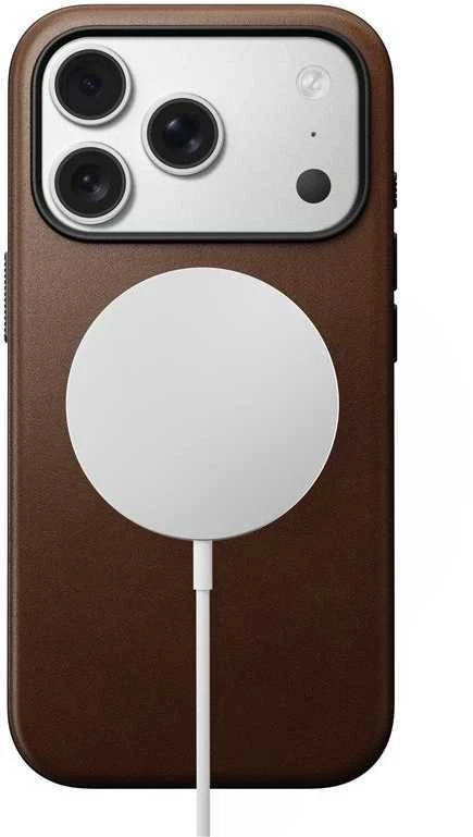 Dėklas Nomad Modern Odinis dėklas, ruda - iPhone 17 Pro