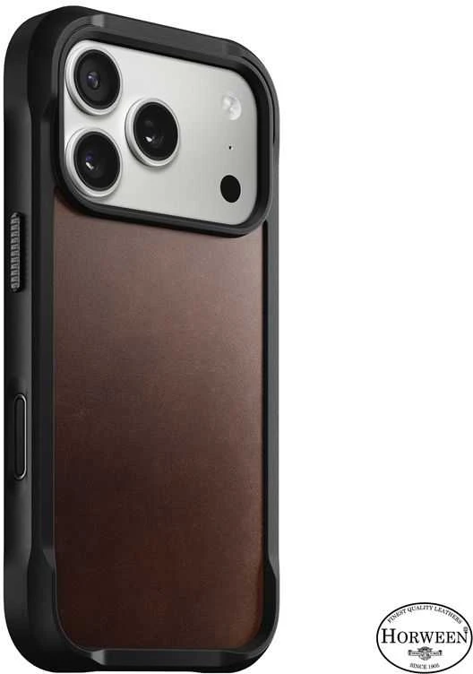 Dėklas Nomad Rugged Odinis dėklas, rustic ruda (Horween) - iPhone 17 Pro