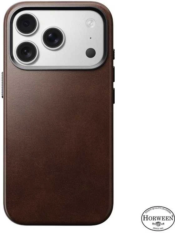 Dėklas Nomad Traditional Odinis dėklas, rustic ruda (Horween) - iPhone 17 Pro