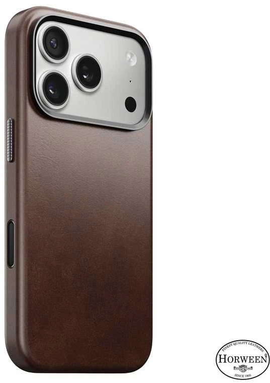 Dėklas Nomad Traditional Odinis dėklas, rustic ruda (Horween) - iPhone 17 Pro