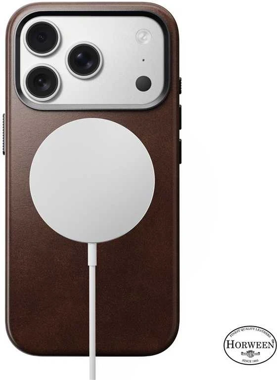 Dėklas Nomad Traditional Odinis dėklas, rustic ruda (Horween) - iPhone 17 Pro