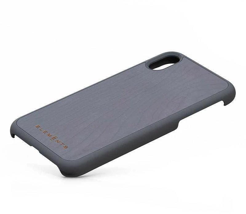 Nordic Elements Original Gefion – dėklas, skirtas Apple iPhone XR, su tikro klevo medienos įdėklu, vidutinės pilkos spalvos