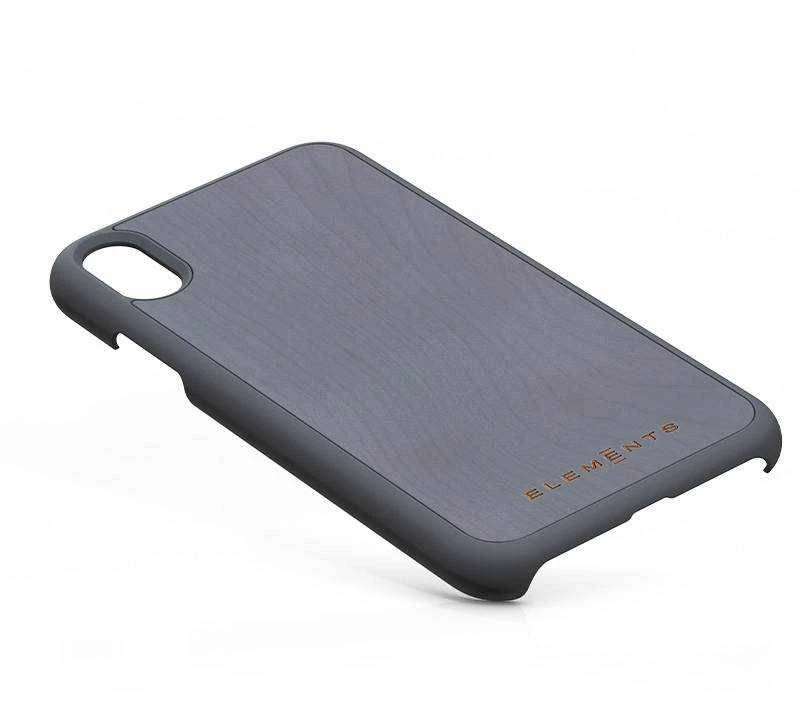 Nordic Elements Original Gefion – dėklas, skirtas Apple iPhone XR, su tikro klevo medienos įdėklu, vidutinės pilkos spalvos