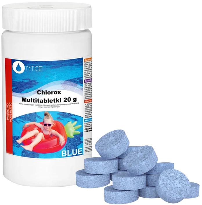 Ntce Chlorox daugiafunkcinės tabletės Chlorox 20g Baseino chemikalai 1KG Mėlynas BA0566