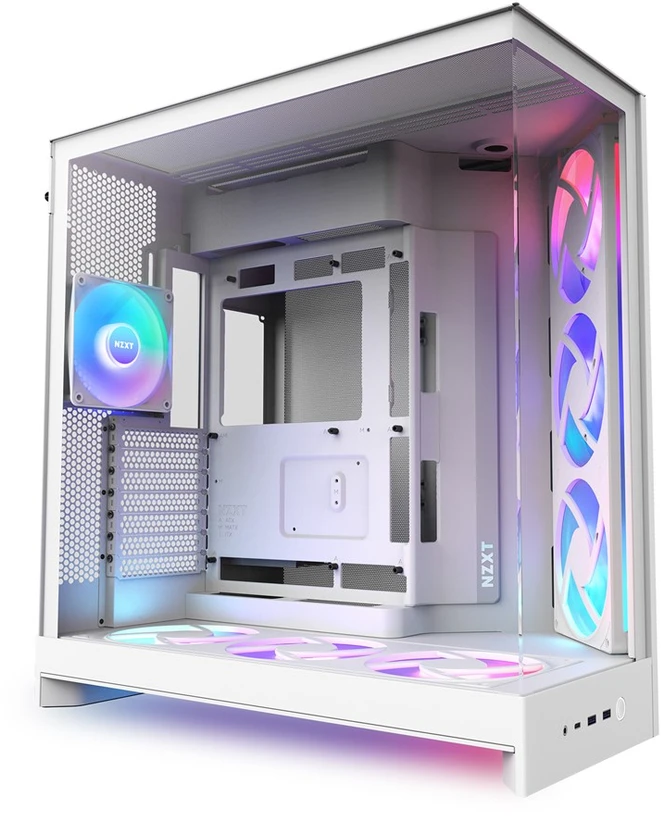 NZXT H9 Flow RGB+ MIDI bokštas Baltos