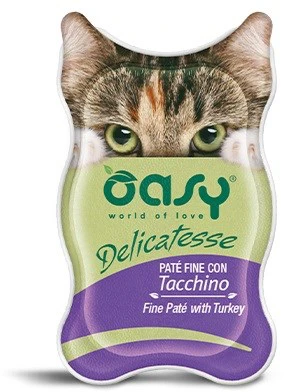 Kačių maistas - Oasy Delicatesse Fine Paté su kalakutiena 85g be glitimo