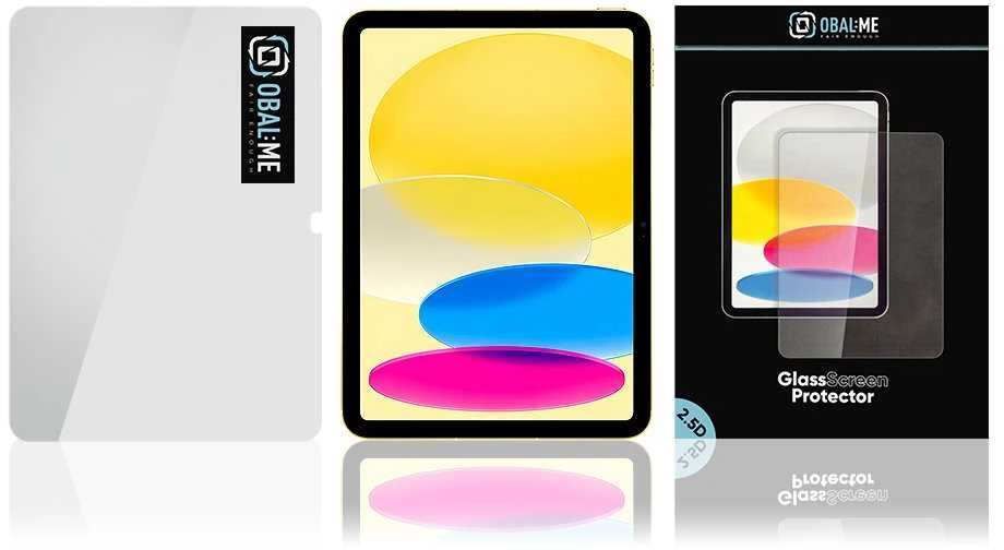 OBAL:ME 2.5D Apsauginis stiklas ekrano apsauga, skirta iPad 10.9 2022/11 2025 Clear