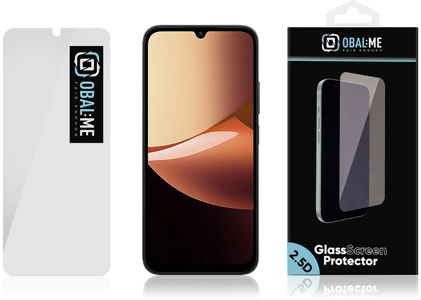 OBAL:ME 2.5D stiklinė ekrano apsauga, skirta Xiaomi Redmi 17C 4G/5G, skaidri