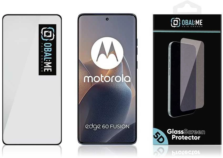 OBAL:ME 5D Apsauginis stiklas ekranui, skirtas Motorola Edge 60/60 Pro/60 Fusion Juodas