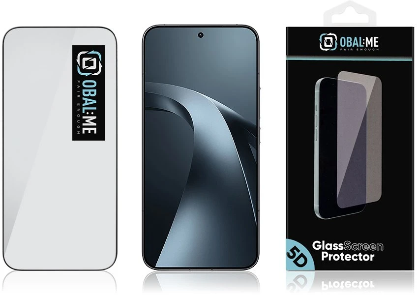 OBAL:ME 5D Apsauginis stiklas skirtas Xiaomi 17T Pro juodos spalvos