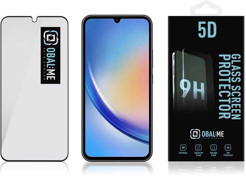 OBAL:ME 5D apsauginis stiklas telefonui Samsung Galaxy A34 5G Juodas