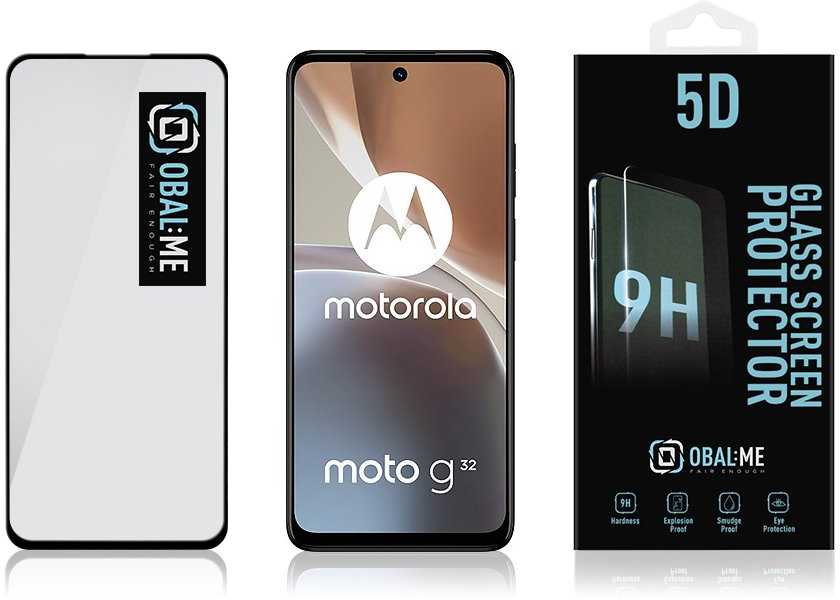 iLike OBAL:ME 5D apsauginis stiklas telefonui Motorola G32 Juodas