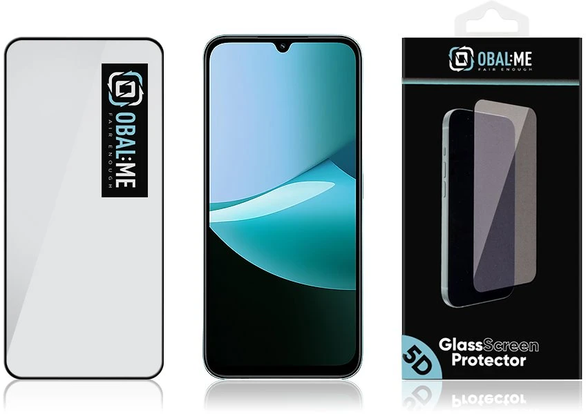 OBAL:ME 5D stiklinis ekrano apsauginis stiklas, skirtas Xiaomi Redmi Note 17 Pro 5G, juodas