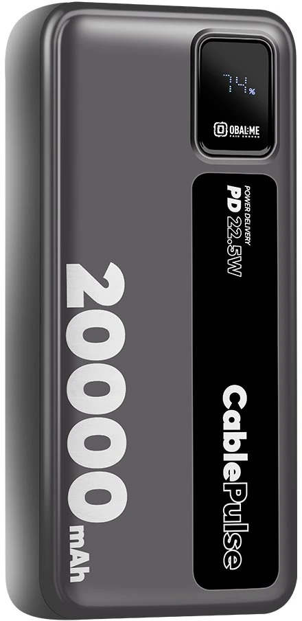 OBAL:ME CablePulse Powerbank 20000mAh 22,5W juodos spalvos