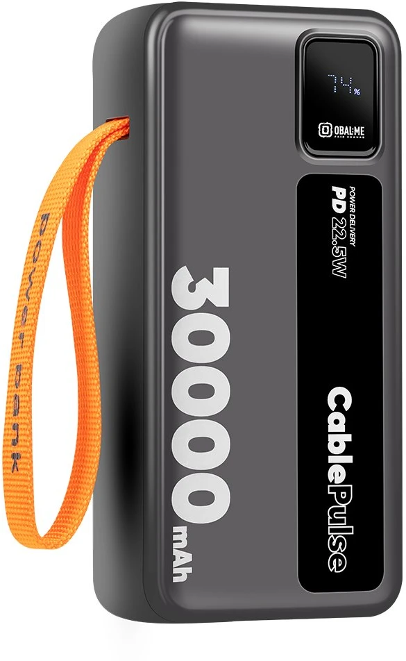OBAL:ME CablePulse Powerbank 30000mAh 22,5W juodos spalvos