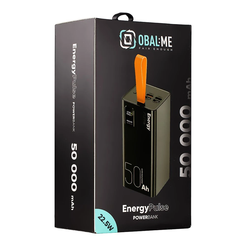OBAL:ME EnergyPulse Powerbank 50000mAh 22.5W juodos spalvos