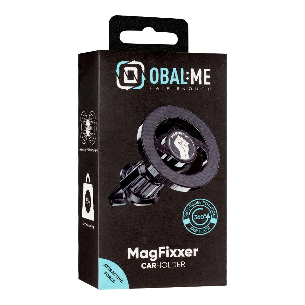 OBAL:ME MagFixxer Automobilinis magnetinis MagSafe telefono laikiklis juodos spalvos