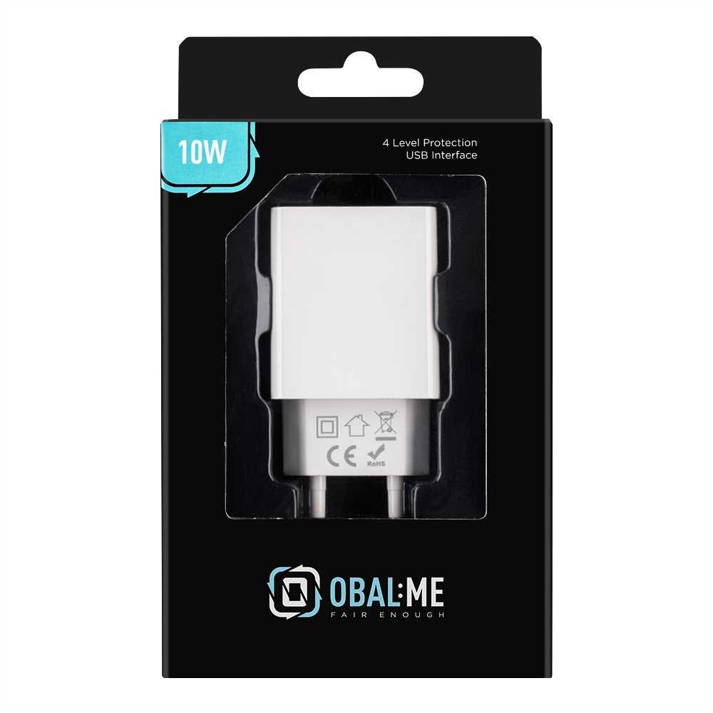 OBAL:ME sieninis įkroviklis USB-A 10W baltos spalvos