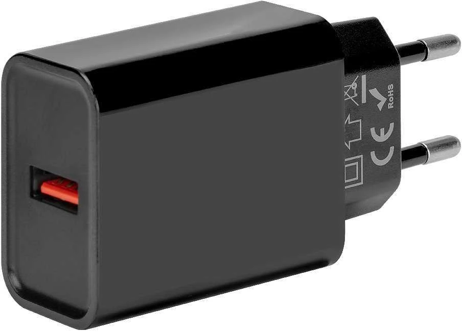OBAL:ME Laidinis įkroviklis USB-A 18W juodos spalvos