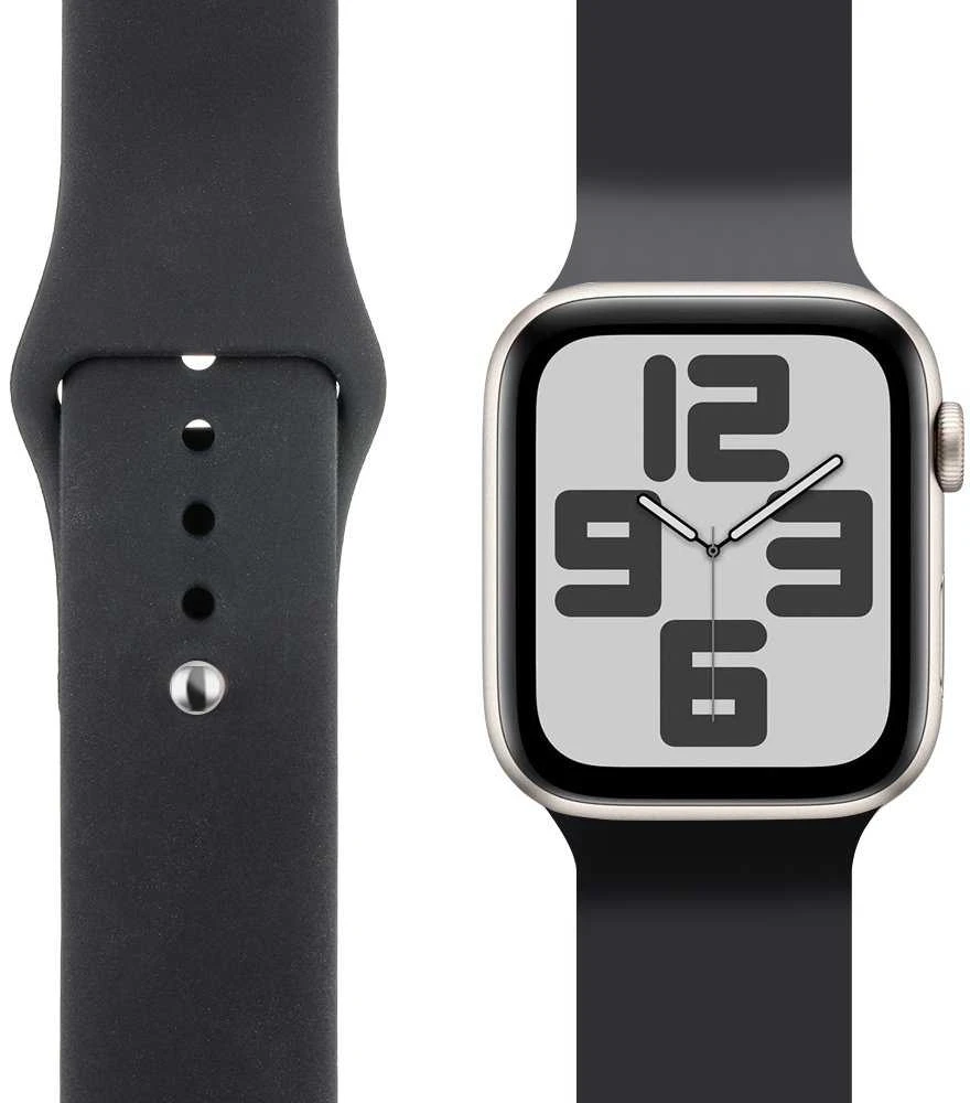 OBAL:ME silikoninė apyrankė skirta Apple Watch 42-49mm M-L juodos spalvos