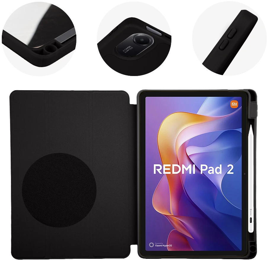 OBAL:ME SolidTab dėklas, skirtas Xiaomi Redmi Pad 2, juodas