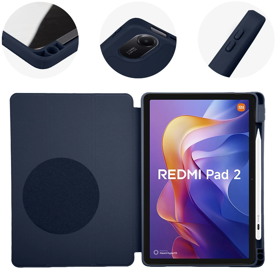 OBAL:ME SolidTab dėklas, skirtas Xiaomi Redmi Pad 2, tamsiai mėlynas