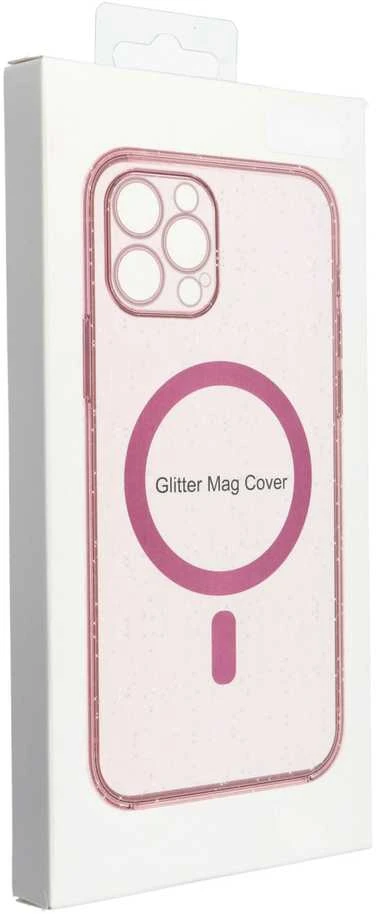 MyScreen Oem CLEAR MAG COVER dėklas suderinamas su MagSafe skirtas Samsung Galaxy S25 Plus rožinės spalvos glitter