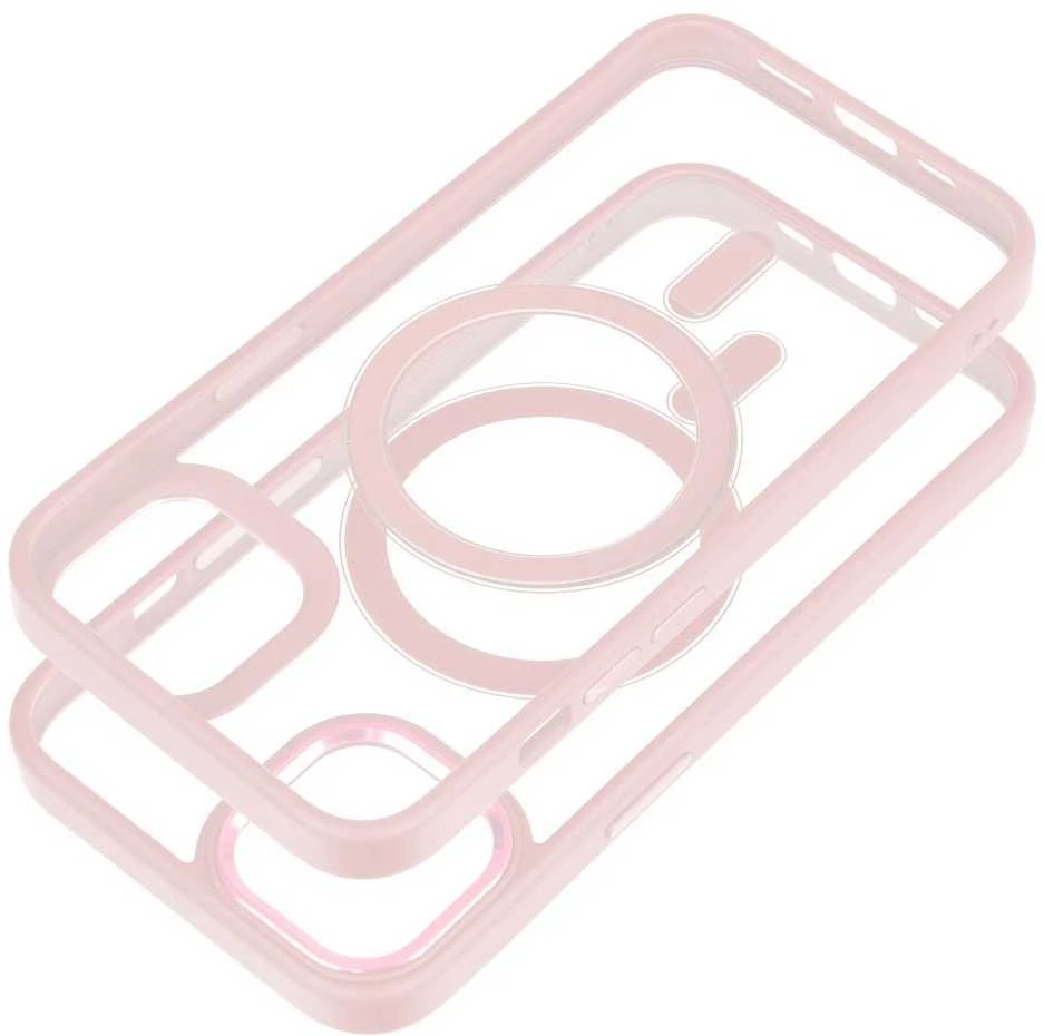 OEM dėklas, skirtas „iPhone 13 Color Edge Mag Cover“, suderinamas su „MagSafe“, rožinis