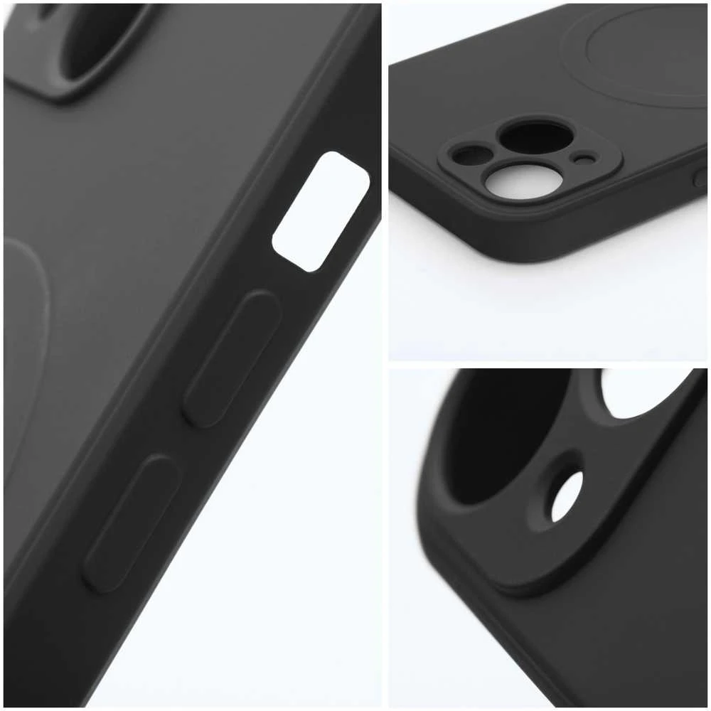 „Oem“ dėklas, skirtas „iPhone 11 PRO“ silikoniniam „Mag“ dėklui, suderinamas su „MagSafe“ (fotoaparato apsauga), juodas