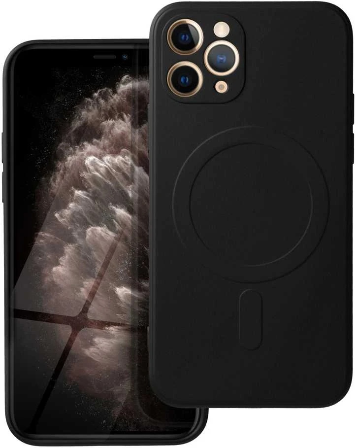 „Oem“ dėklas, skirtas „iPhone 11 PRO“ silikoniniam „Mag“ dėklui, suderinamas su „MagSafe“ (fotoaparato apsauga), juodas