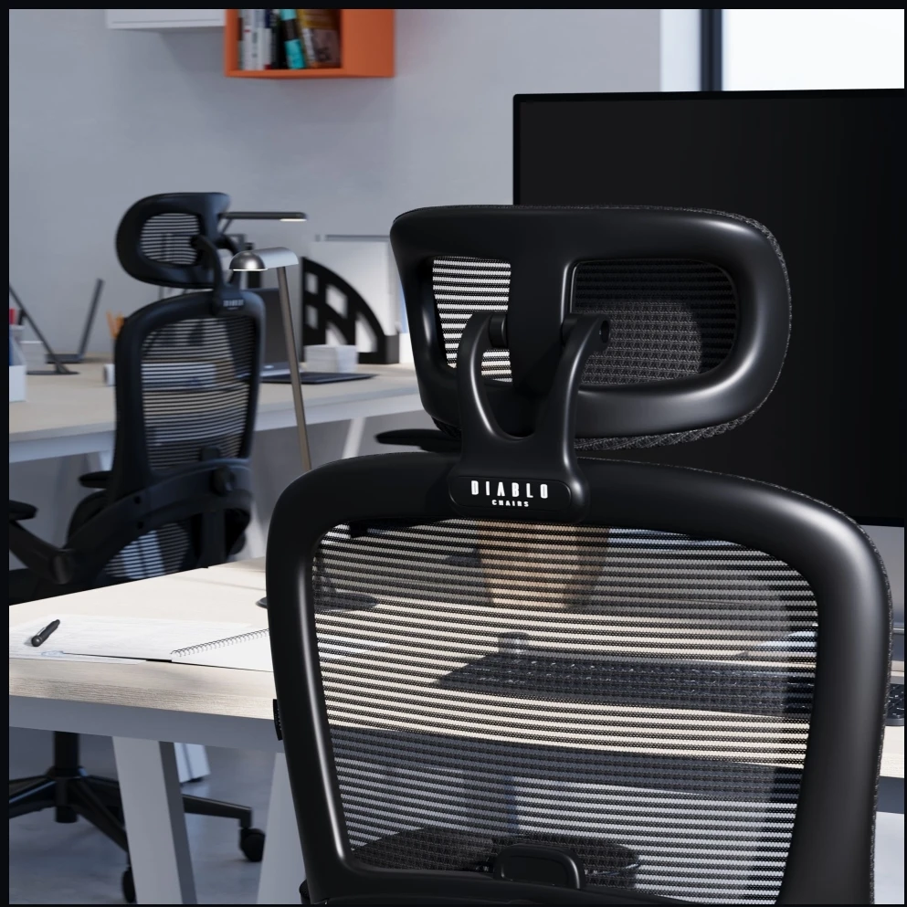 Diablo Chairs Diablo V-Light Shadow Juodas ergonominė kėdė