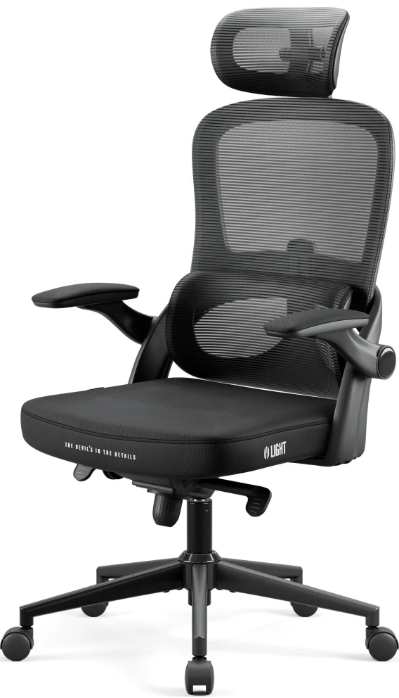 Diablo Chairs Diablo V-Light Shadow Juodas ergonominė kėdė