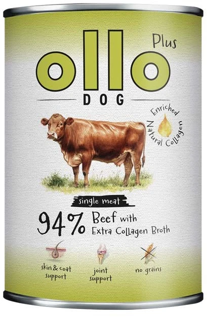 OLLO Plus Collagen Mono jautiena – drėgnas ėdalas šunims – 800g